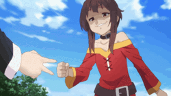 Megumin Playing Rock Paper Scissors GIF