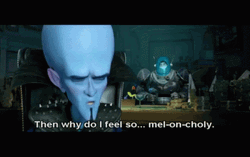 Melancholic Megamind Singing GIF
