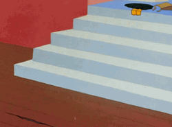 Melted Daffy Duck Going Down Stairs GIF