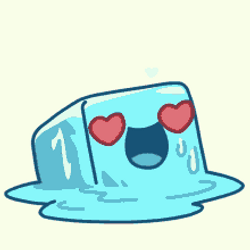 Melted Heart Eyed Ice Cube GIF