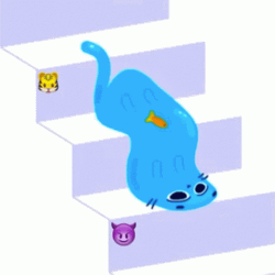 Melted Slimy Cat On Stairs GIF