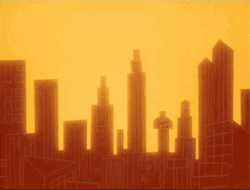 Melting Building Silhouette Animation GIF