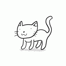 Melting Cat Drawing GIF