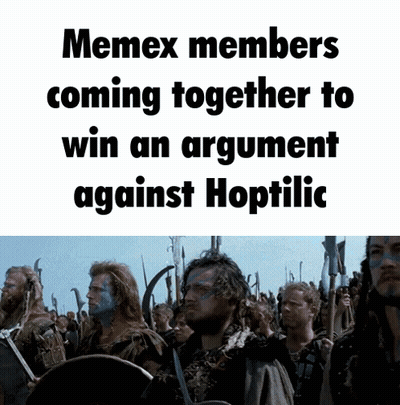 Memex Members Coming Together To Win An Argument Against Hoptilic GIF