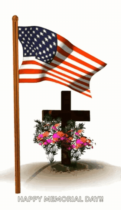 Memorial Day American Flag Flowers GIF