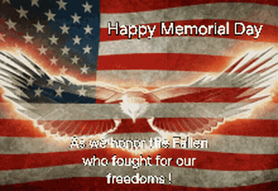 Memorial Day Greeting Card With American Flag And Eagle GIF