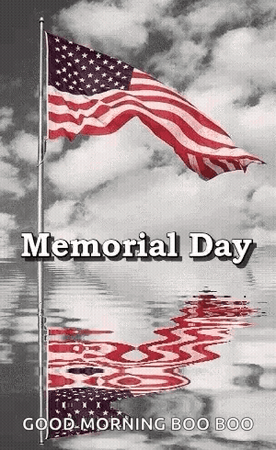 Memorial Day Greeting Card With American Flag Waving GIF