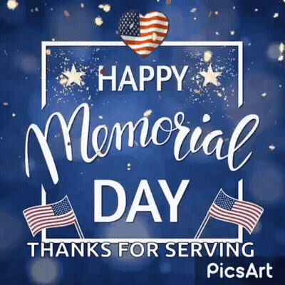 Memorial Day Greeting Card With Heart And Flags GIF
