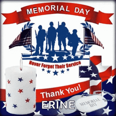 Memorial Day Poster Saying Thank You GIF