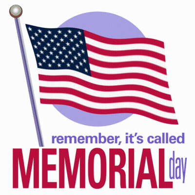 Memorial Day Poster With American Flag On Pole GIF