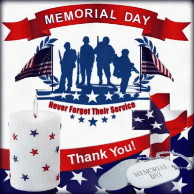 Memorial Day Poster With Candle And Dog Tag GIF