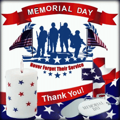 Memorial Day Poster With Soldiers And Flags GIF