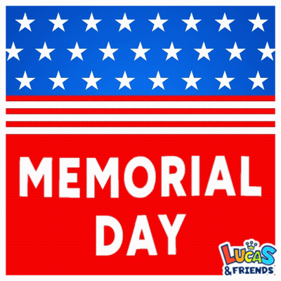 Memorial Day Sign With Flag GIF