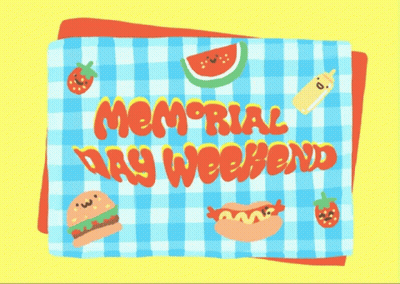 Memorial Day Weekend Card With Checkered Tablecloth GIF