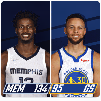 Memphis And Golden State Basketball Players Standing Together GIF