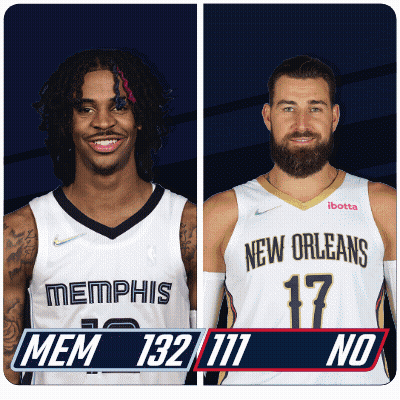 Memphis And New Orleans Basketball Players Standing Together GIF