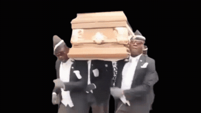 Men Carrying Coffin On Their Backs GIF