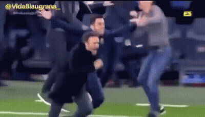 Men Celebrating Goal On Soccer Field GIF