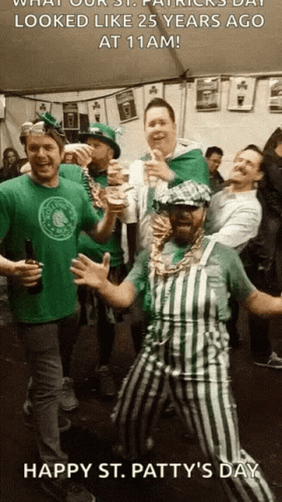 Men Celebrating St. Patrick's Day In Tent GIF