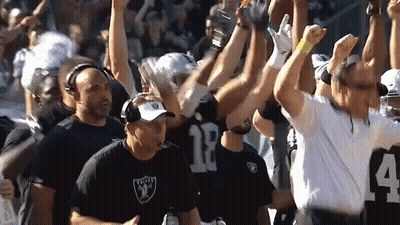 Men Cheering On Football Field GIF