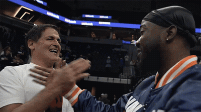 Men Clapping In Stadium With NBA Jacket GIF