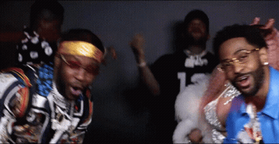 Men Dancing In Dark Room GIF