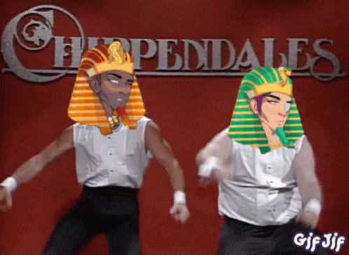 Men Dancing In Egyptian Costumes GIF