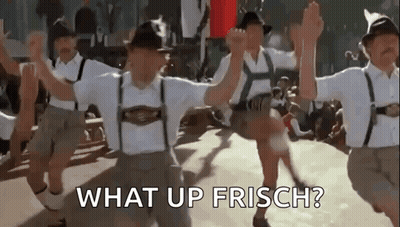 Men Dancing In Front Of Crowd Saying What Up Frisch GIF