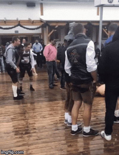 Men Dancing In Front Of Crowd Saying What Up Frisch GIF