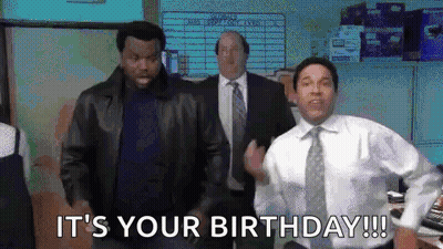 Men Dancing In Office It's Your Birthday GIF