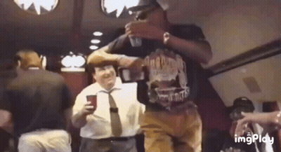 Men Dancing In Room With Heavy Metal Shirt GIF