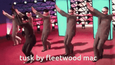 Men Dancing On Stage Tusk By Fleetwood Mac GIF