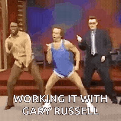 Men Dancing On Stage Working It With Gary Russell GIF
