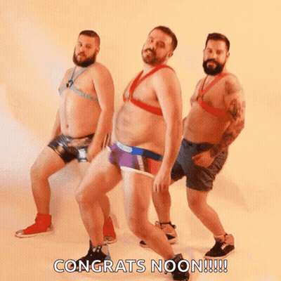 Men Dancing With Congrats Noon GIF