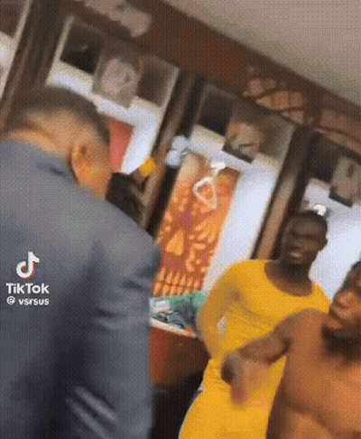 Men Dancing With TikTok Text GIF