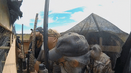 Men Duck Hunting With Decoys GIF