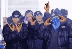 Men Gang Hand Gestures GIF