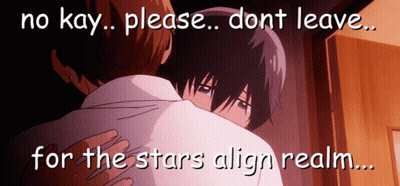 Men Hugging No Kay Please Don't Leave Stars Align Realm GIF