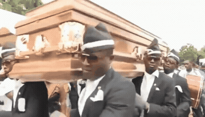 Men In Black Suits Carrying Coffin GIF