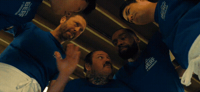 Men In Blue Shirts Saying Maximize GIF