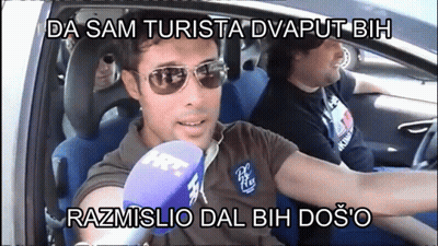 Men In Car, One With Sunglasses And Purple Microphone GIF