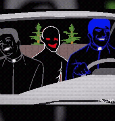 Men In Car With One Masked GIF