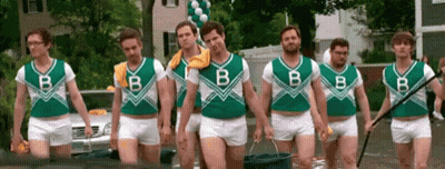 Men In Cheerleader Uniforms With B GIF