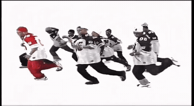 Men In Football Jerseys Number 05 Dancing GIF