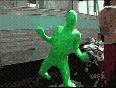 Men In Green And White Having Green Party GIF