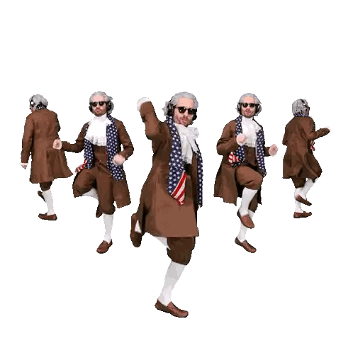 Men In Historical Clothing Dancing Sticker