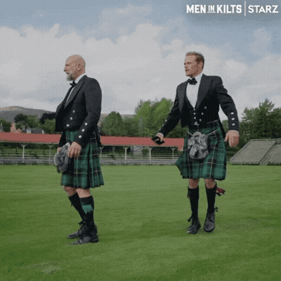 Men In Kilts Starz Two Men Walking GIF