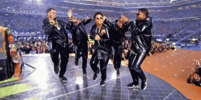 Men In Leather Jackets Dancing On Stage GIF