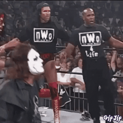 Men In NWO Shirts In Ring GIF