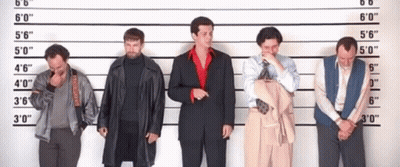 Men In Police Lineup With Height Measurements GIF